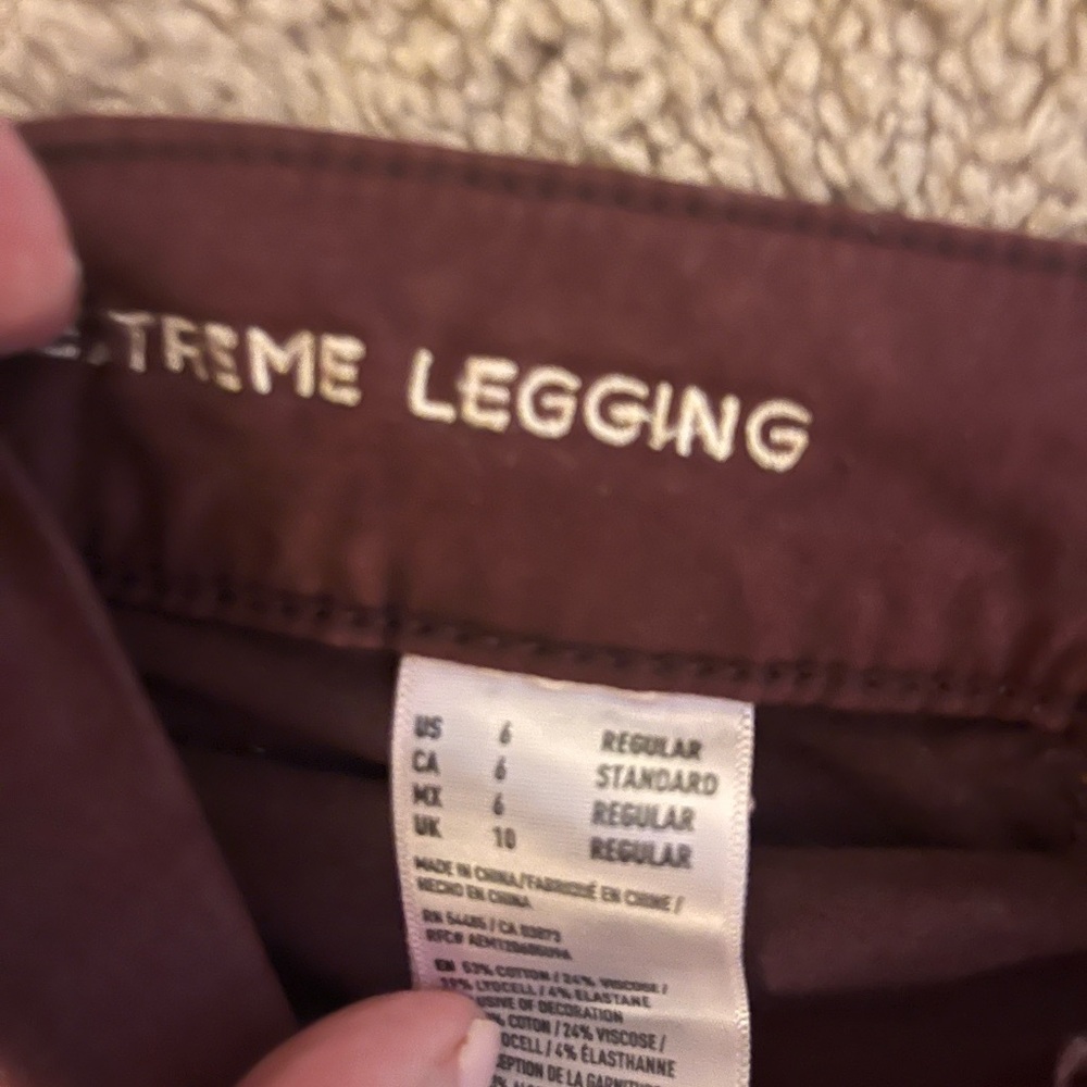 Women extreme leggings pants - maroon wine color